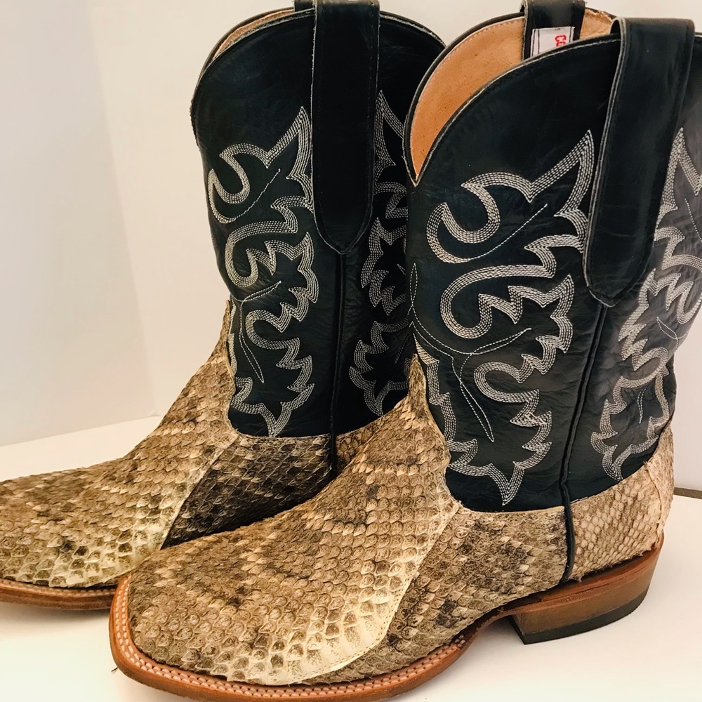 MEN'S COWTOWN SQUARE TOE RATTLESNAKE WESTERN BOOTS  9.5 EE 9 1/2 EE Cowboy Snake